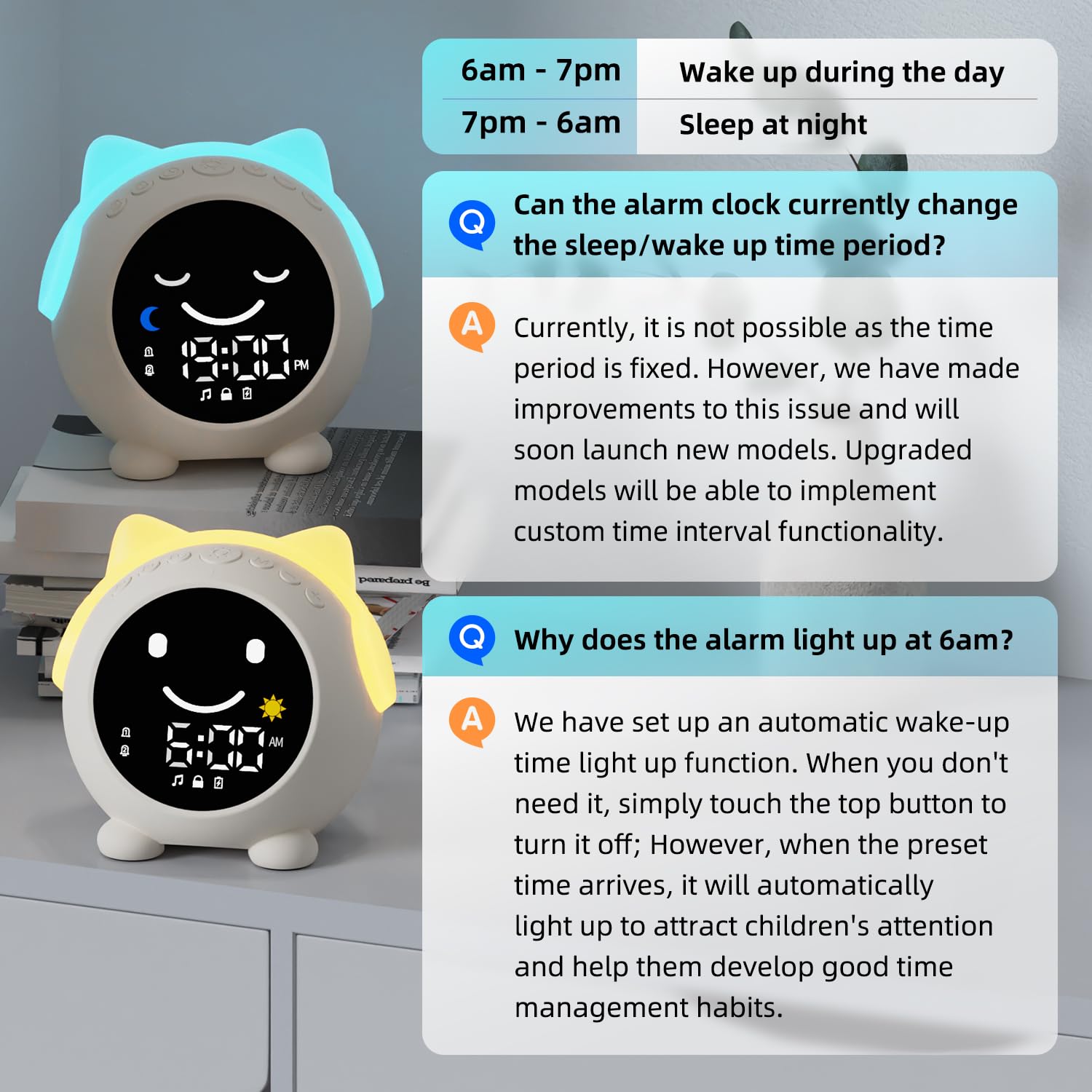 MRSCOZ Sveglia Educativa per Bambini con Luci Notturne & Timer Pisolino,Dormire Sereni, Svegliarsi Felici,Sveglia Bambini con Luci Notturne Regolabili e Training del Sonno