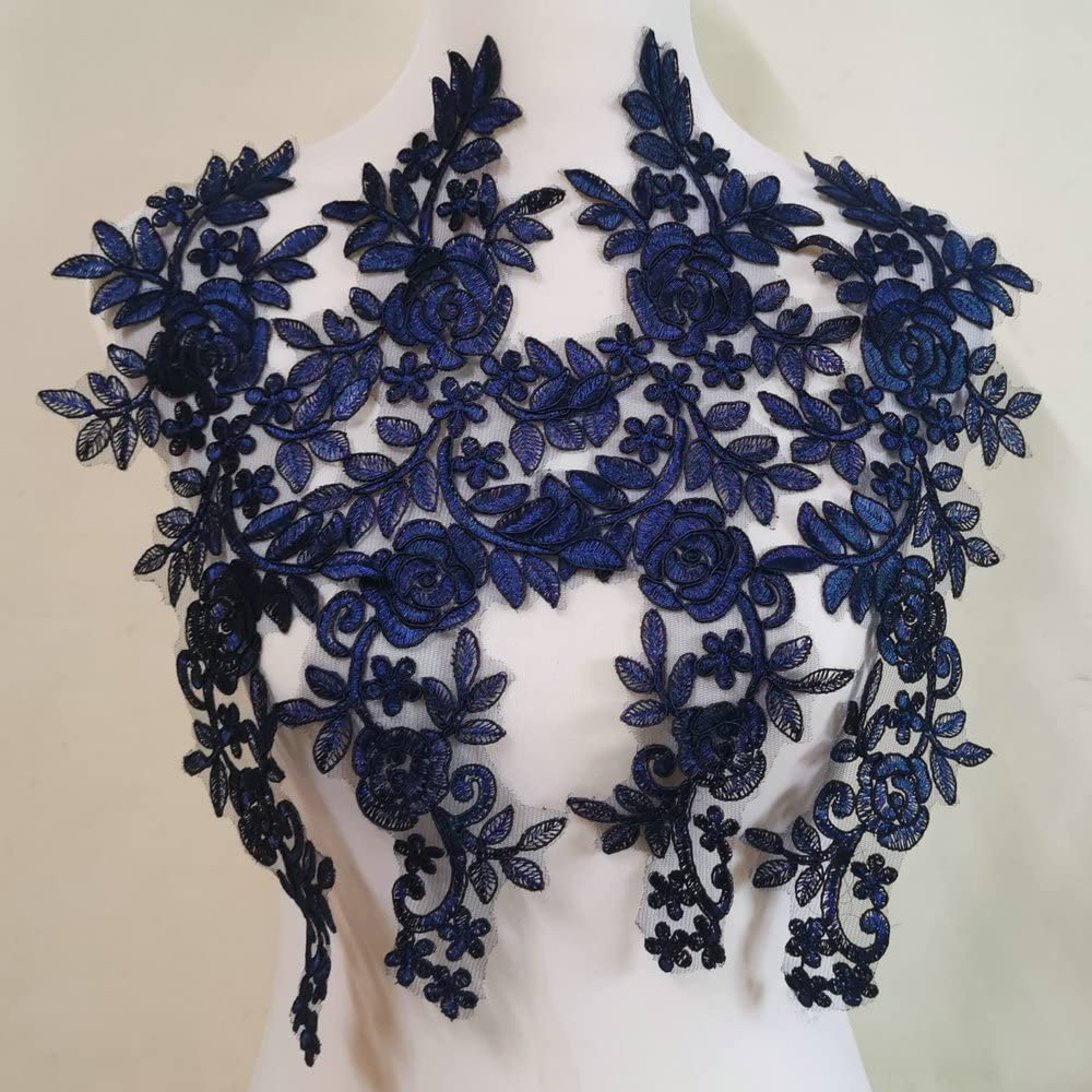 accessories for a navy blue lace dress Halter Navy Blue Lace Appliques Prom Dresses With Sequins – FAIRYLAND main image 1