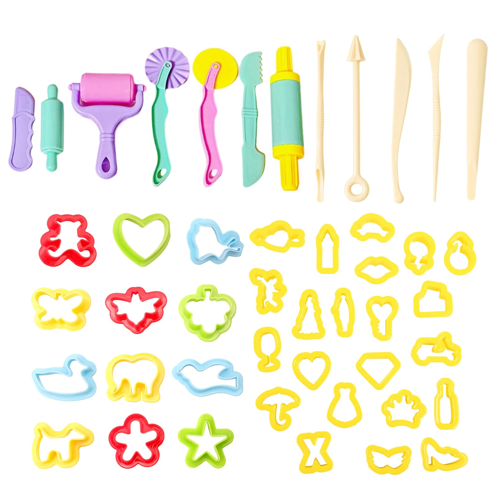 46 PCS Playdough Accessories Set, DIY Travel Playdough Set Portable Play Dough Tools Creative Fun Playdoughs Cutters for Kids, Playdoughs Tools with Cutters for Boys and Girls
