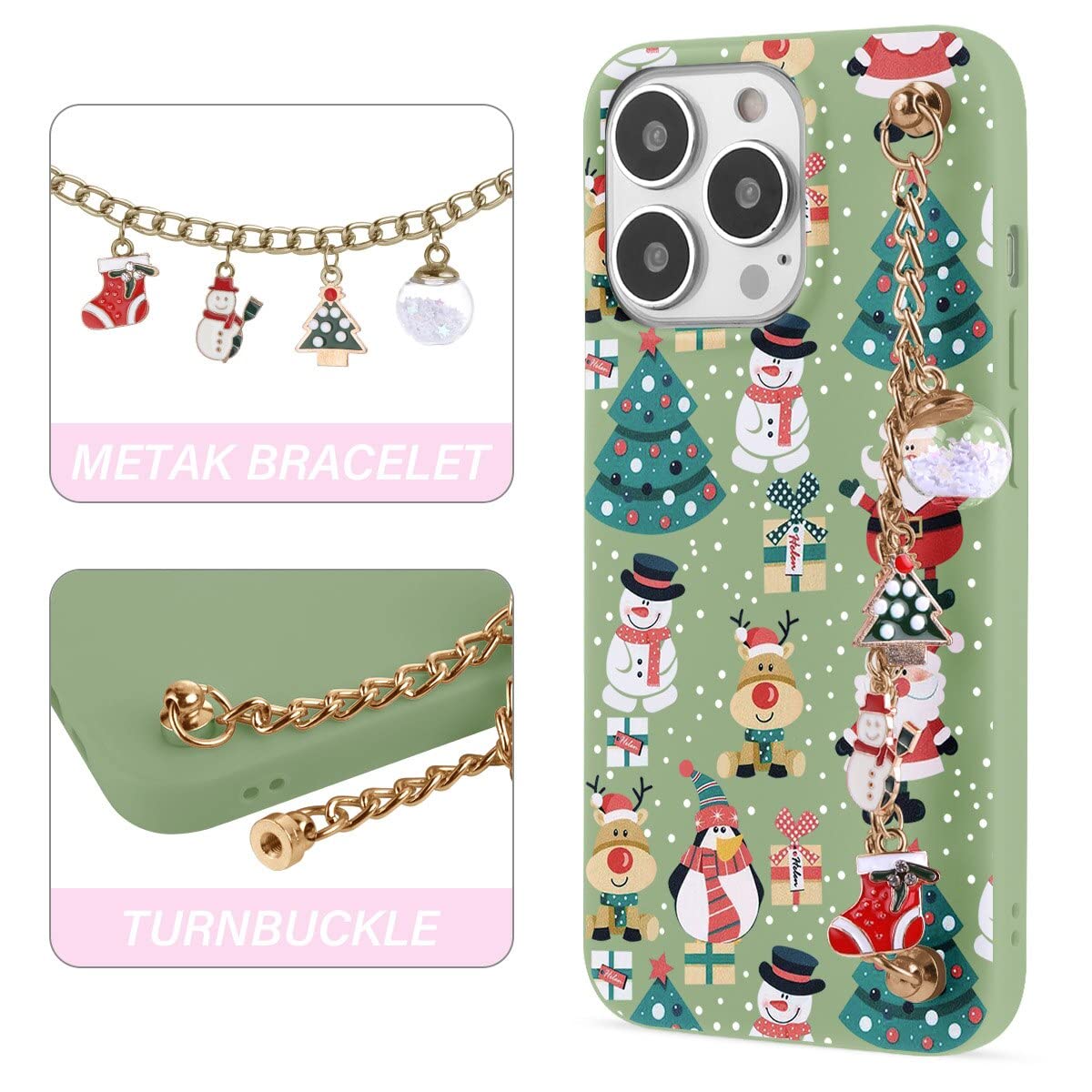 Yoedge Natale Custodia Bracciale per iPhone 15 Pro 6,1 con