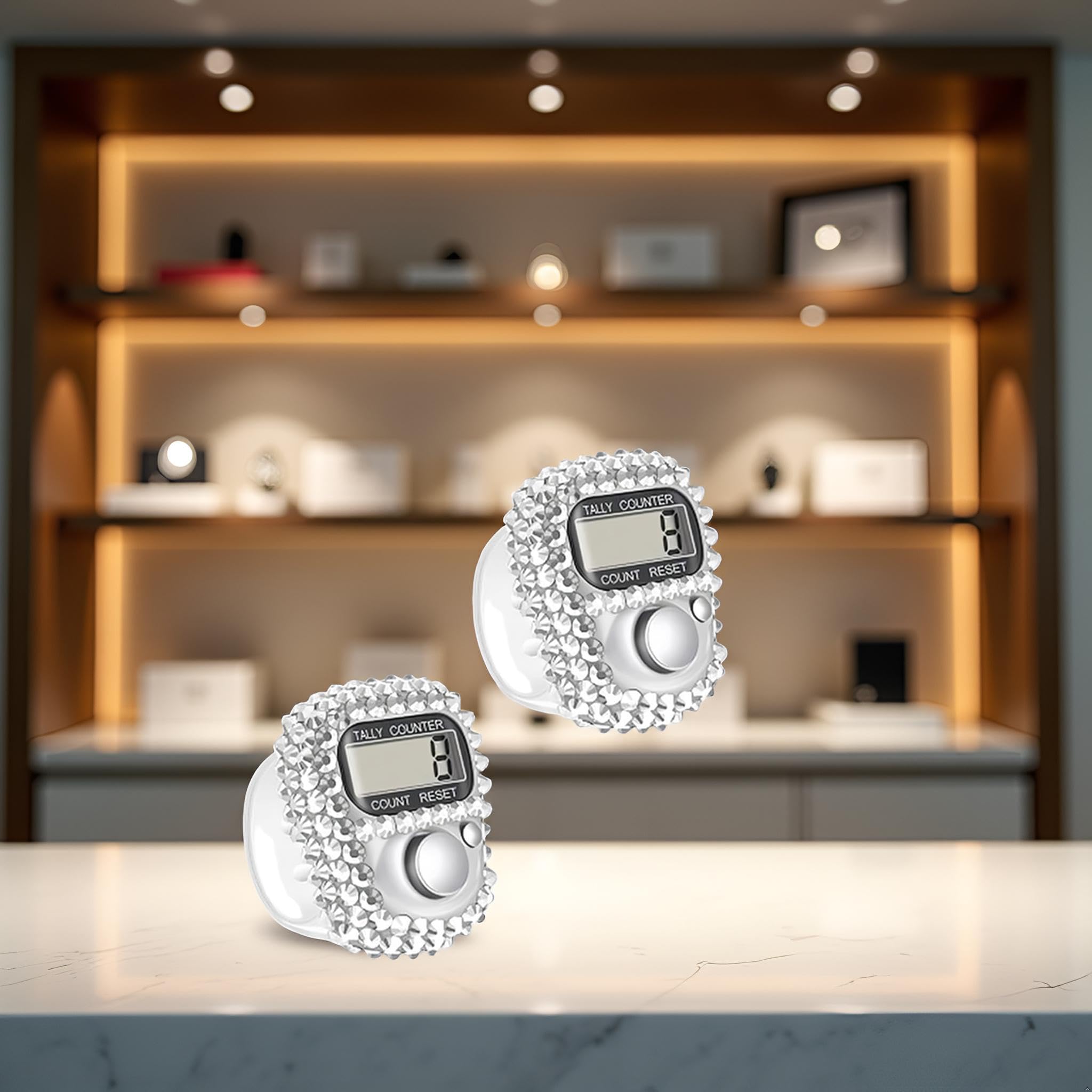 2 contadores electrónicos de contador de dedos, práctico contador de conteo de pantalla digital portátil, mini contador de vueltas reajustable para accesorios de conteo de artículos de golf — view 4
