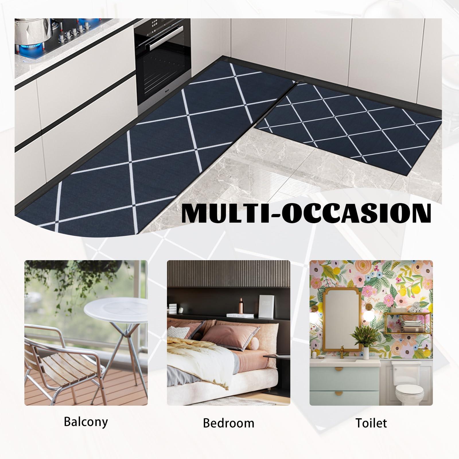 Set 2 Tappetini Da Cucina Assorbenti 43x75cm + 43x120cm - Antiscivolo E Lavabili - Foto 8