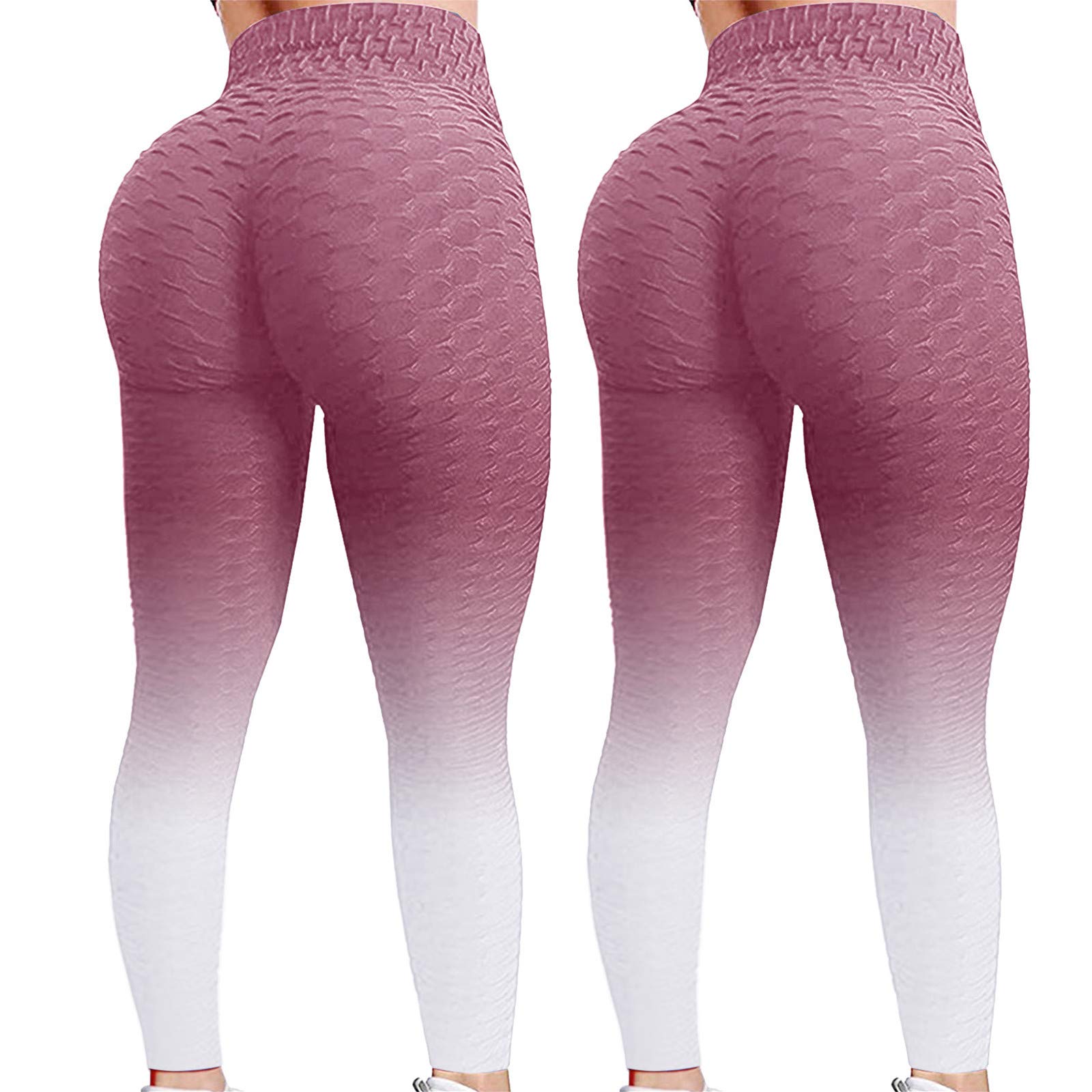 OBiQuzz Leggings sportivi da donna con tasca a vita alta, lunghi, opachi, per yoga, push up, senza cuciture, per corsa, fitness, scrunch Butt