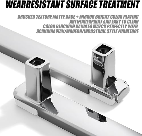 Miniatura 10 de Kcmwsy Paquete de 10 tiradores de gabinete en negro mate y dorado brillante, manijas de gabinete de cocina de aleación de zinc, tiradores cuadrados