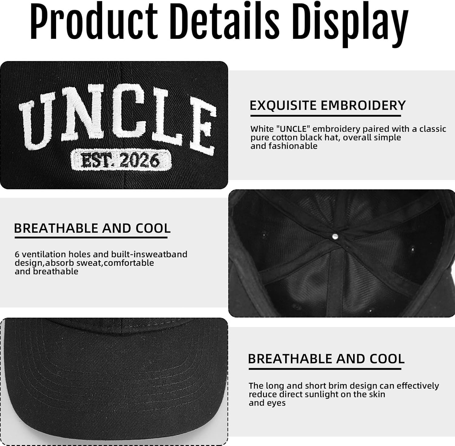 Family Baseball Hat, Pregnancy Announcement Mother Father Day Birthday Gifts for Dad Mom Aunt Uncle - Image 2