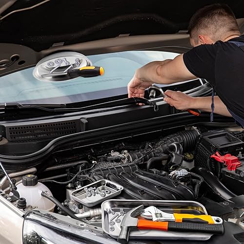 Miniatura 7 de Bandejas magnéticas de 3 piezas con 8 libras telescópicas de recogida magnética, rectángulo de 9.5 pulgadas y 3.7 pulgadas, cuenco redondo de 6