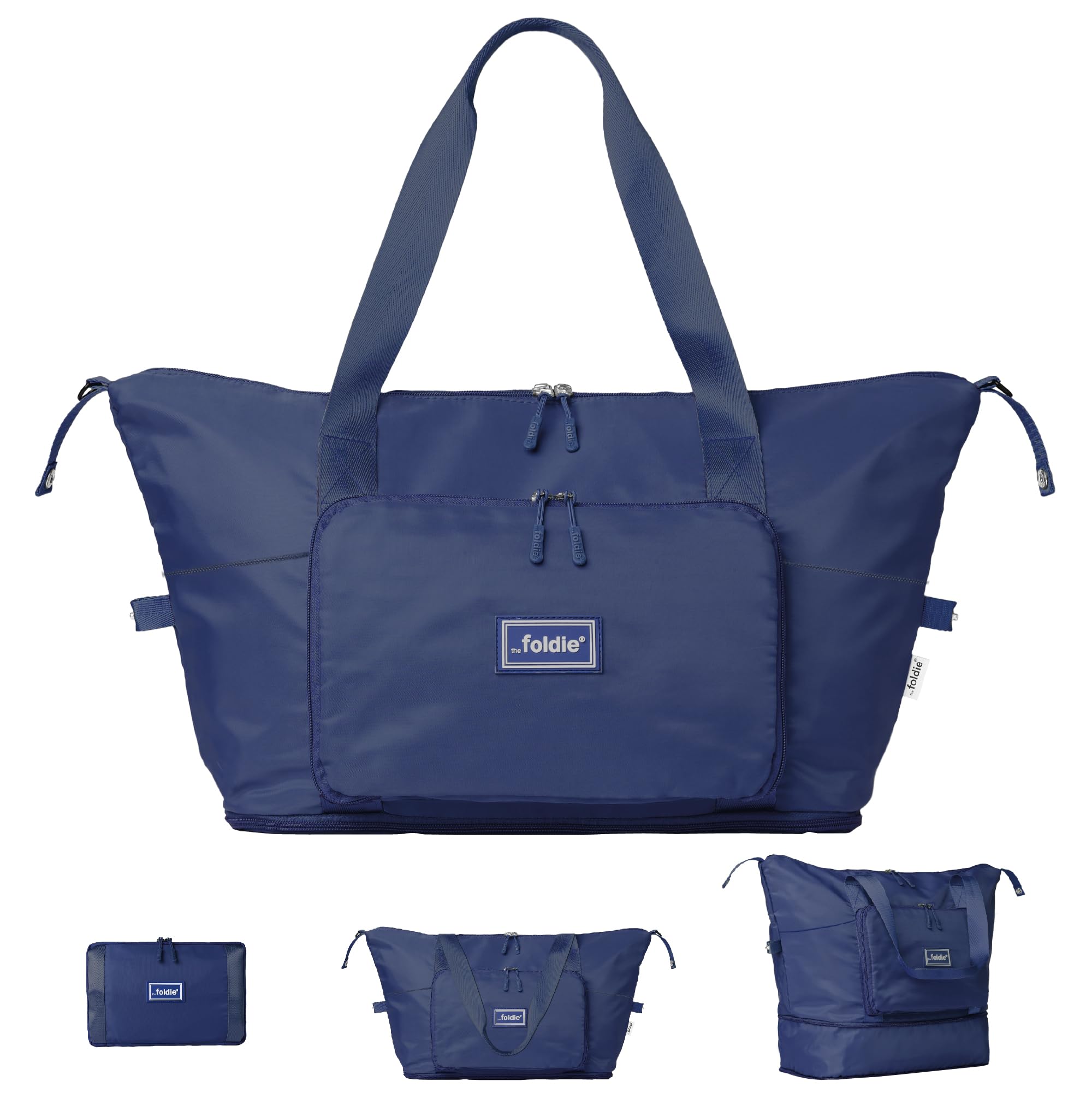 The FoldieFoldable Travel Bag for Women - 40L Weekender Bag with Multiple Pockets - Carry On Expendable Travel Bag