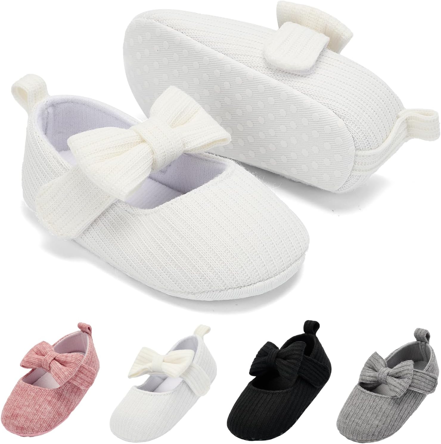 Baby Girls Mary Jane Flats with Bow Soft Sole Non-Slip Crib Shoes Infant Toddler First Walkers Princess Dress Shoes Baby Girls Mary Jane Flats with Bow Soft Sole Non-Slip Crib Shoes Infant Toddler First Walkers Princess Dress Shoes