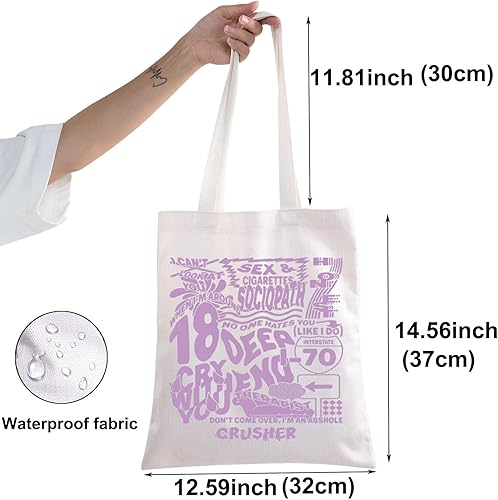 Miniatura 2 de BWWKTOP Bolsa de lona para álbum de cantante pop inspirada en la letra de la canción, bolsa de comestibles para mujeres y niñas, Nadie odia a Tg