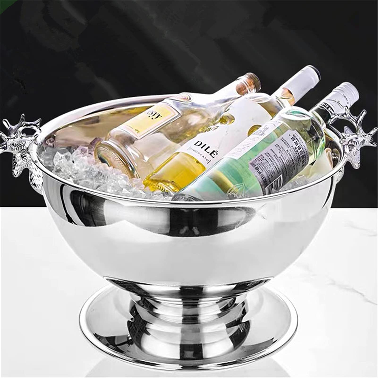 Cubo de hielo de acero inoxidable, mantiene las bebidas frías, perfecto para fiestas y entretenimiento