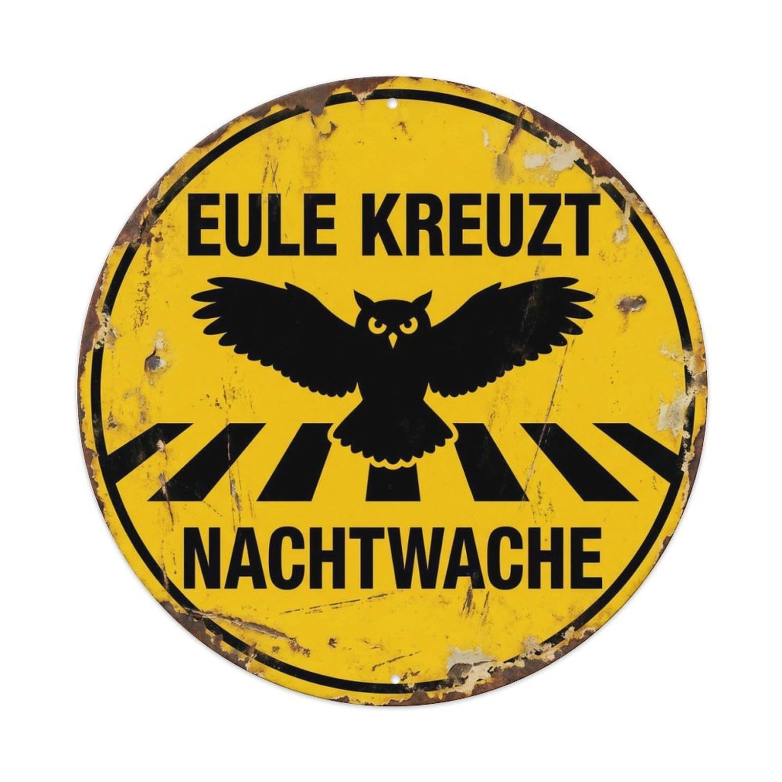 Olyhtr 8X8inch Classic Style Owl Wildlife Crossing Road Safety Retro Outdoor Vintage Metal Tin Sign