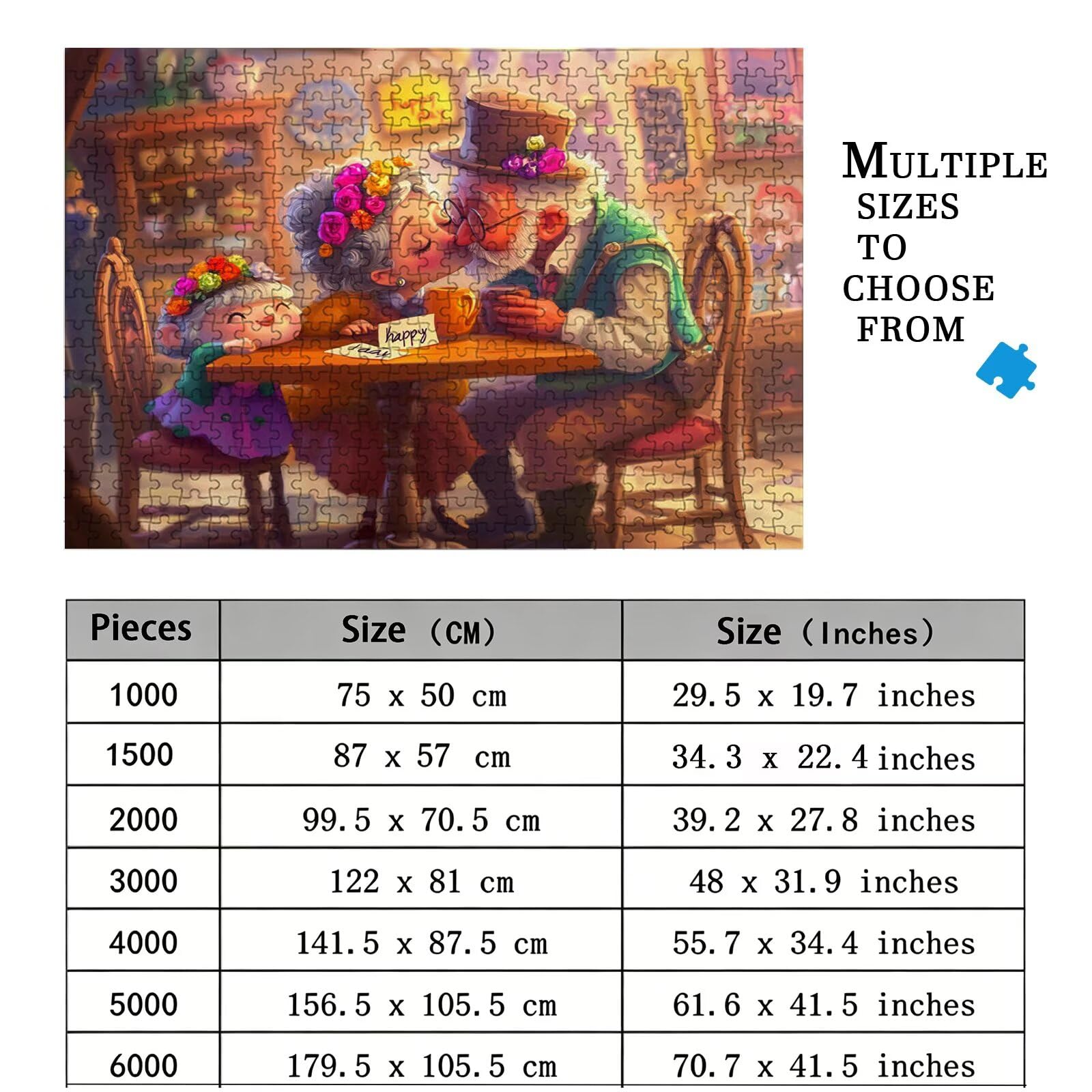 Puzzle 3000 Pezzi coppie Puzzle in Legno, Collezione Challenge, anziano Jigsaw Stampa ad Alta Definizione per La Casa Divertimento in Famiglia, Giochi Educativi e Decorazione Parete 122x81cm 8p-701