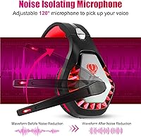 Vista 10 de Auriculares para juegos para PS4, Xbox One, PC, PS5, portátil, Mac, para Nintendo Switch, cancelación de ruido de 0.138 pulgadas con micrófono