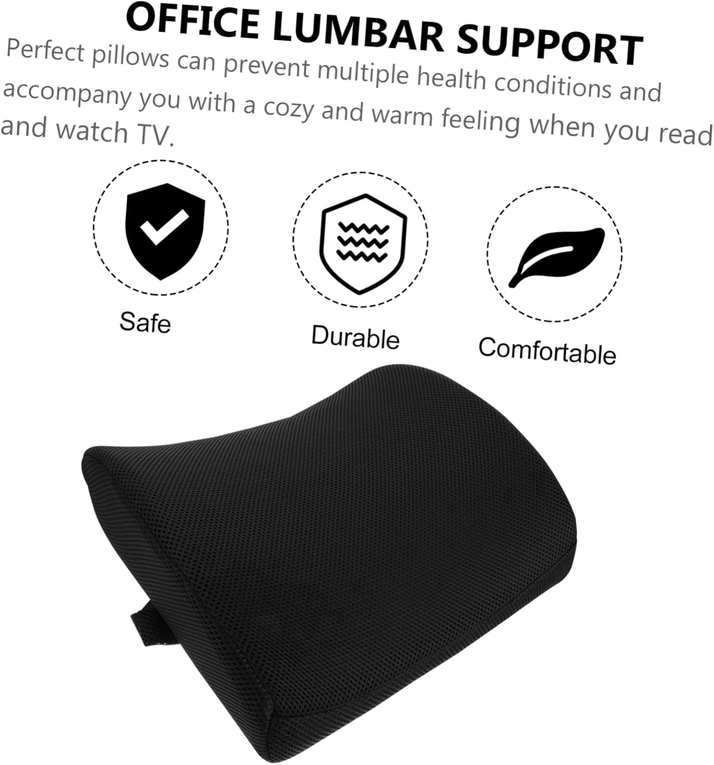Memory Foam Lumbar Pillow Back Support Office Chair Pad Tailbone Pain Relief Couch Cushion Support Pressure Relief Seat Cushion