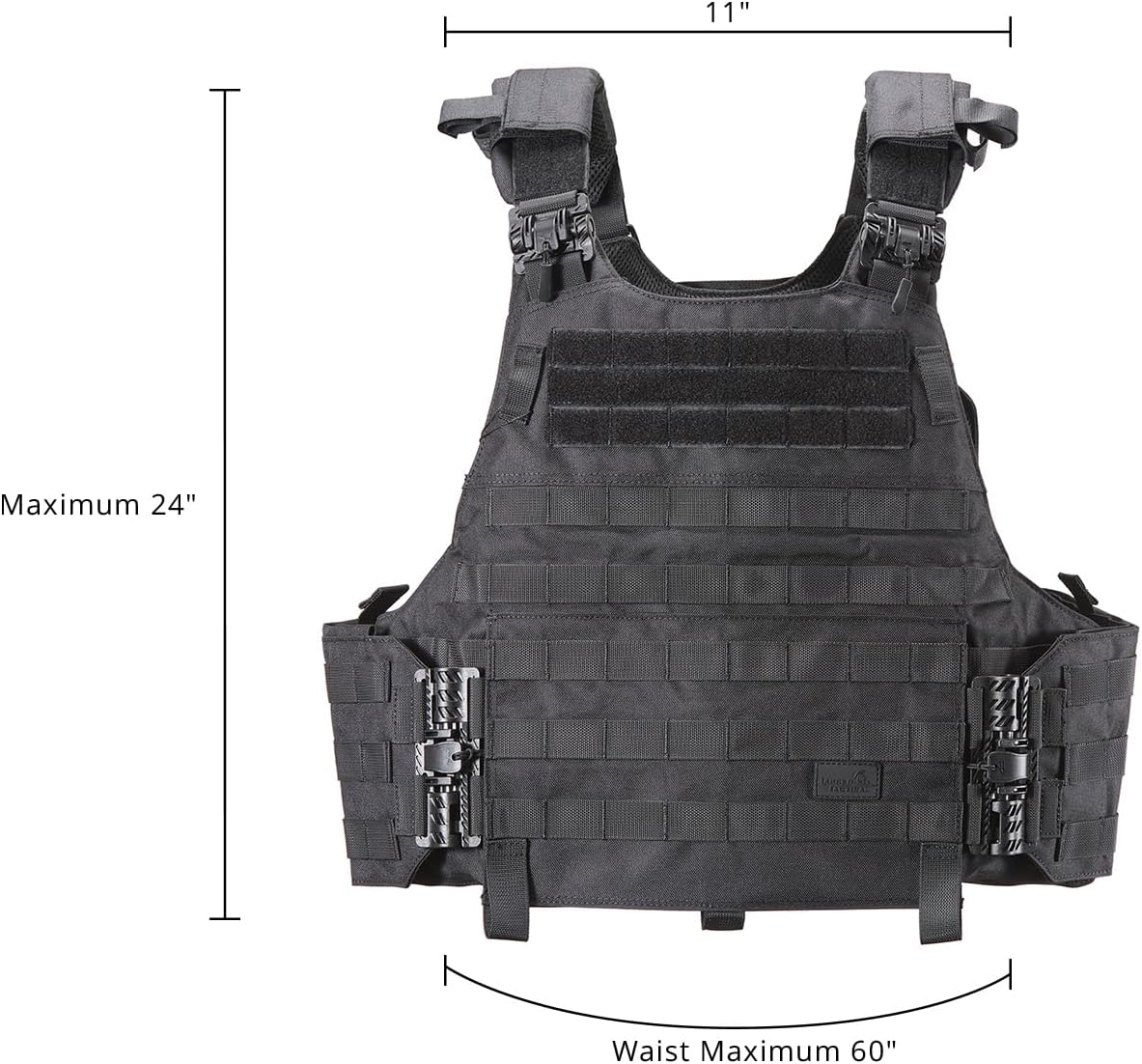 Lancer Tactical Quick Release Lightweight Airsoft Tactical Vest, 1000D Nylon MOLLE w Padded Adjustable Shoulder Straps