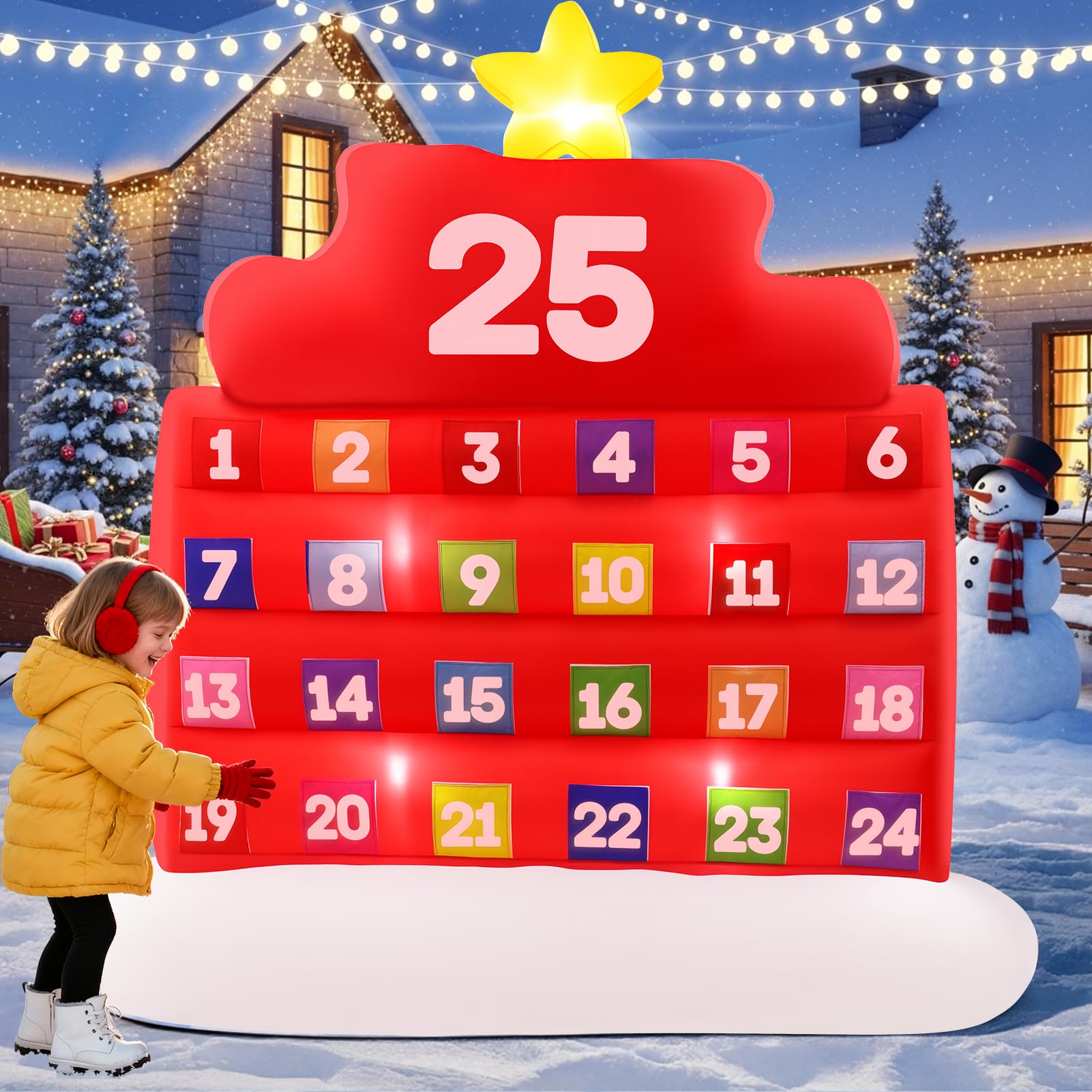 Panneau de compte à rebours gonflable de Noël pour animer vos fêtes de fin d'année dehors