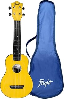 Flight - Serie Travel - Soprano - (TUS-35YW) - Ukelele de 4 cuerdas, color amarillo