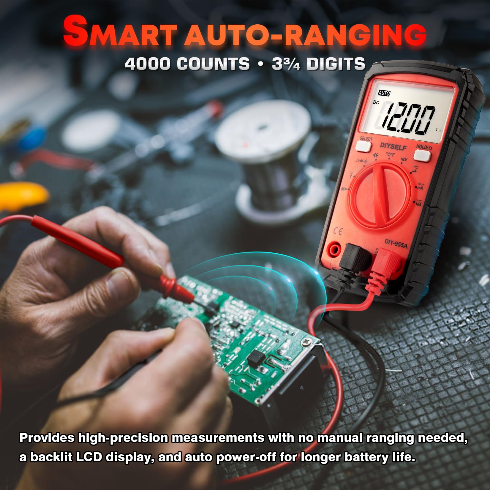 DIYSELF Multimeter Tester, 4000 Counts Multimeter with Capacitor Tester — Amazon image 3
