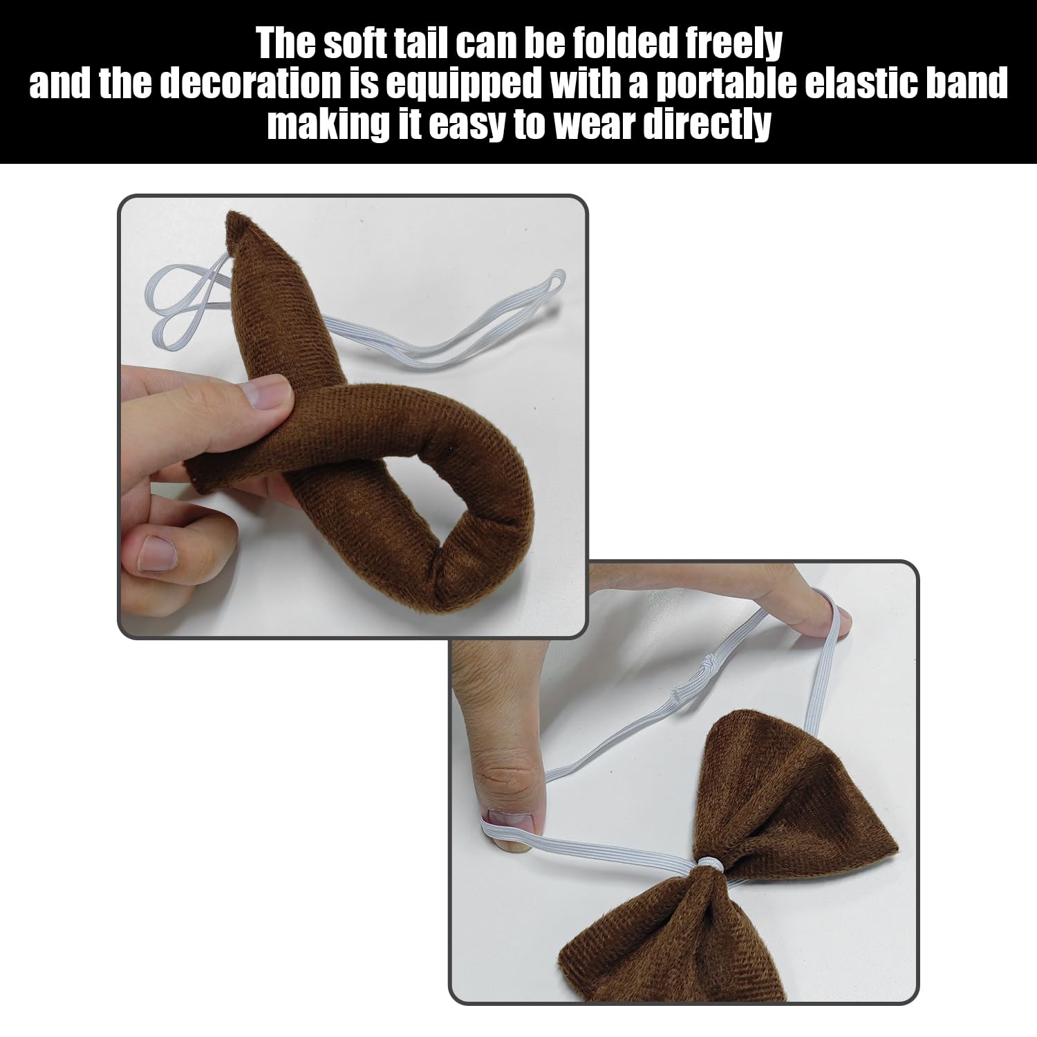 1 Fascia per La Testa, 1 Coda, 1 Naso, 1 Papillon E 1 Paio di Guanti Che Nascondono Le Dita, Accessori per Indumenti per Cani, Accessori per Abbigliamento Creativo.
