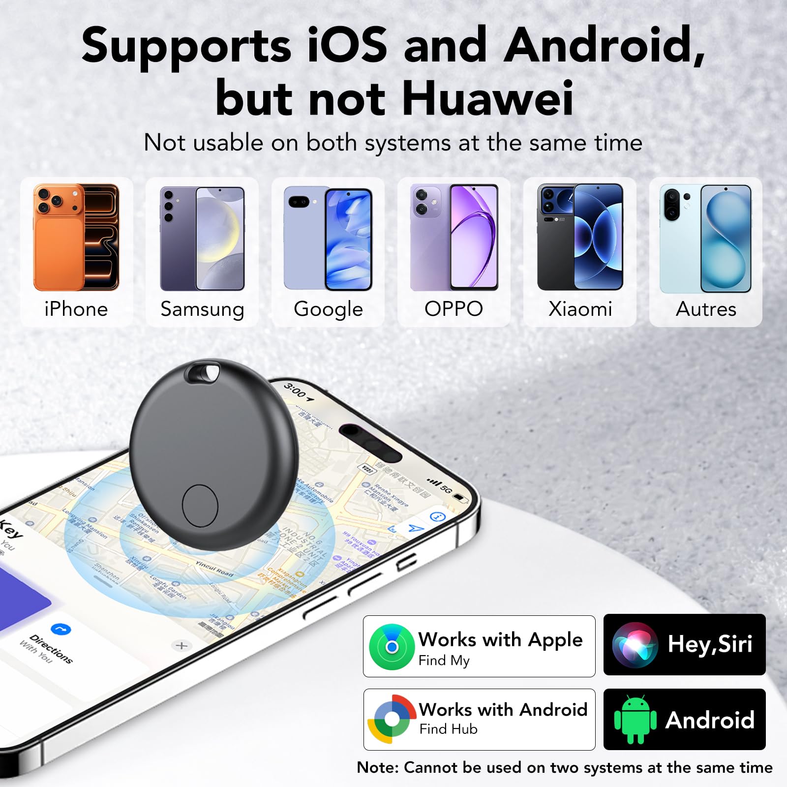 Localizzatore Bluetooth Doppio Sistema, Localizzatore Oggetti iOS/Android, IP68