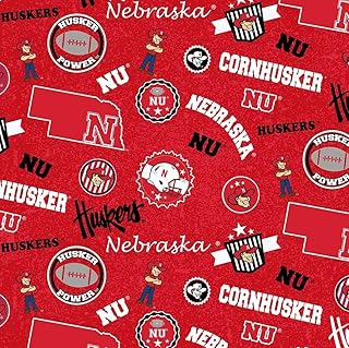 Nebraska Cornhuskers Cotton Fabric - Unique Home State Design