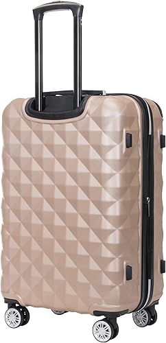 Vista 5 de Kenneth Cole REACTION Diamond Tower - Equipaje ligero expandible con 8 ruedas, rosado, (Rose Champagne), Kenneth Cole Reaction Diamond Tower