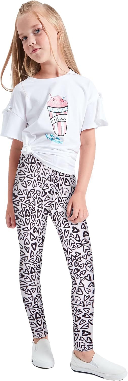 LUOUSE Multipack Cute Printed Girls Stretch Leggings Ankle Length 4-13 Years image 4