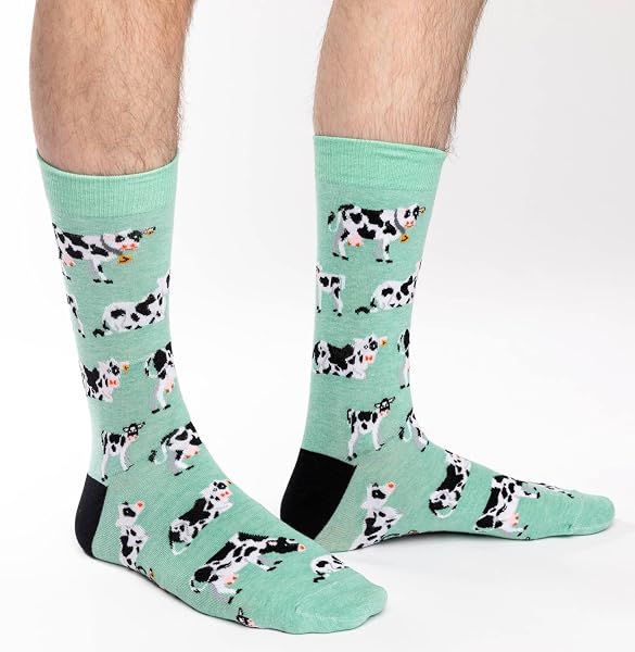 Close-up of a Good Luck Sock's vibrant, quirky pattern showcasing its detailed design.