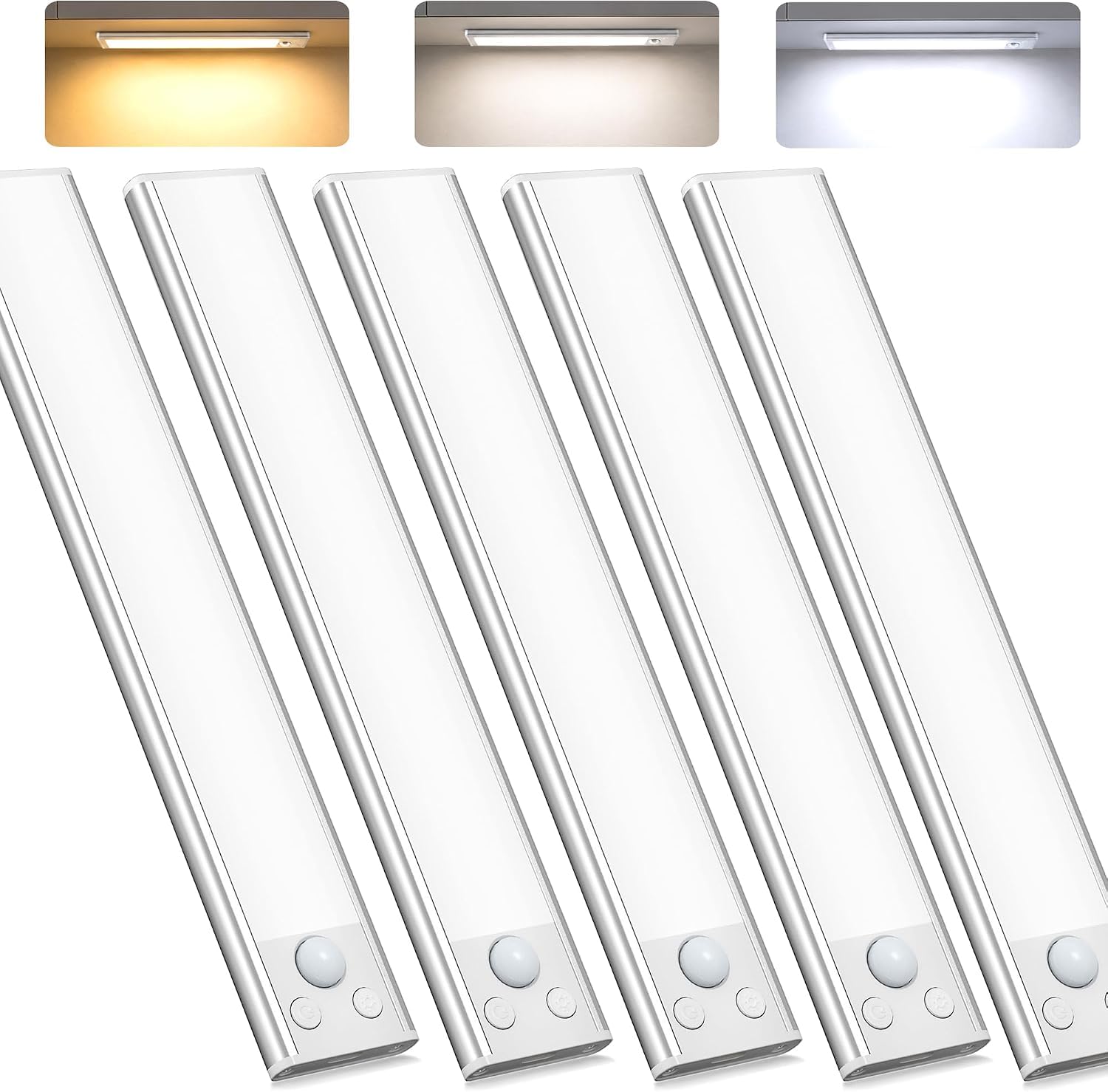 Schrankbeleuchtung Unterbauleuchte Küche LED Lampe - Bewegungsmelder Licht Akku Schrank Beleuchtung - Batterie Leuchte Schranklicht Lichtleiste Kabellos Leiste Küchen USB Light Aufladbar Dimmbar