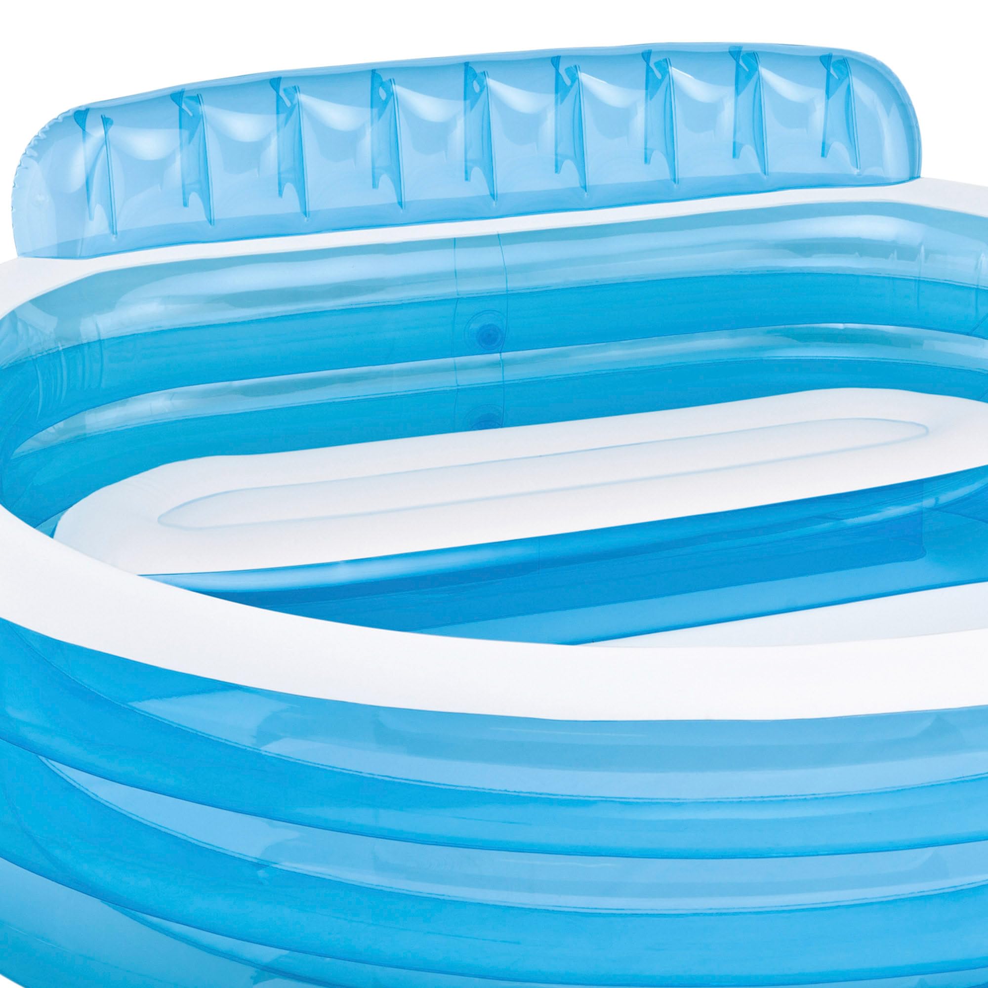 Intex Piscina hinchable redonda con respaldo, 229x218x79 cm, 590 litros, 2 cámaras de aire, 2 portabebidas, Tapón de desagüe, Vinilo resistente, Parche de reparación, +3 años, Diversión verano (57190)