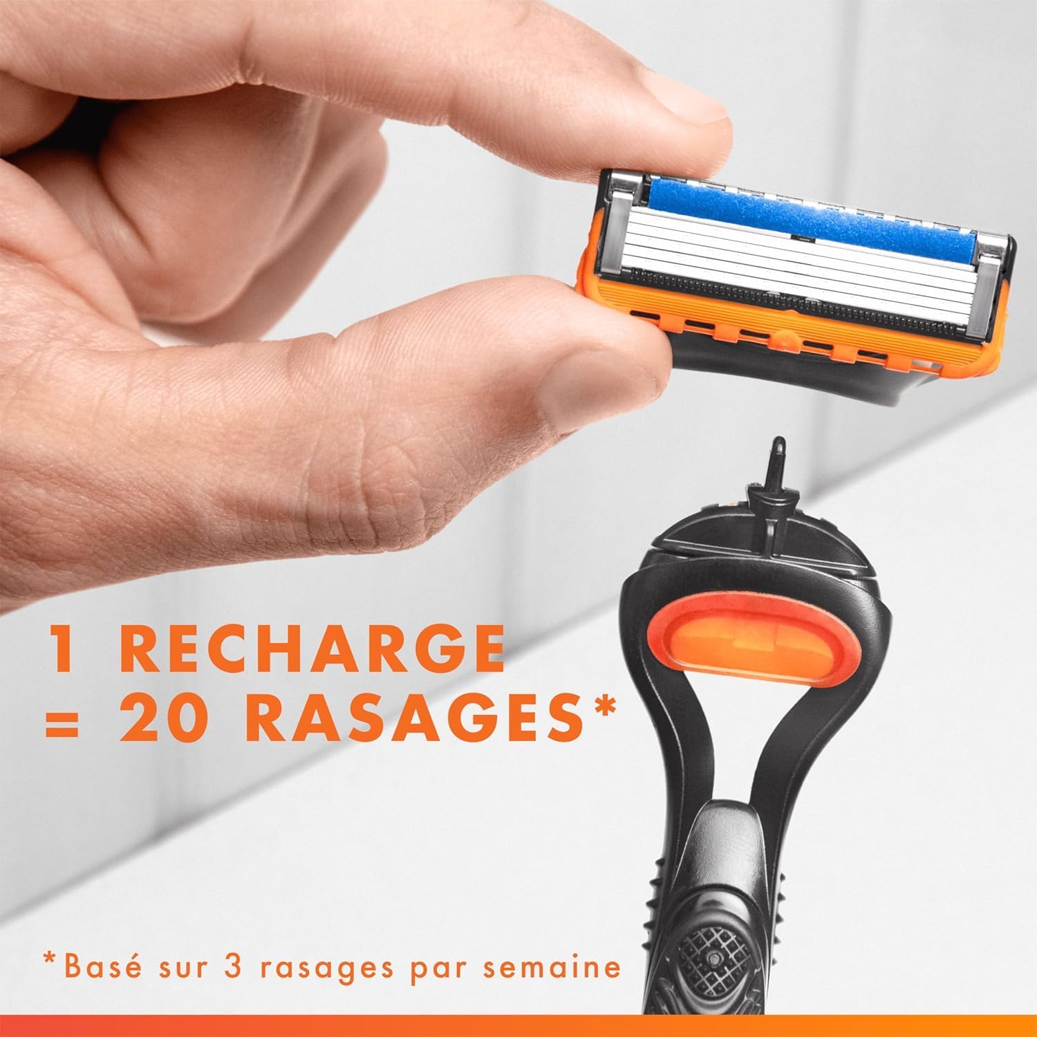 Gillette Lames de Rasoir Homme Fusion 5, Pack de 20 – Recharges Longue Durée en Acier Inoxydable pour le Rasage Confortable, Bande Lubrifiante, Micro-Lamelles, 1 Rechange Jusqu’à 20 Rasages