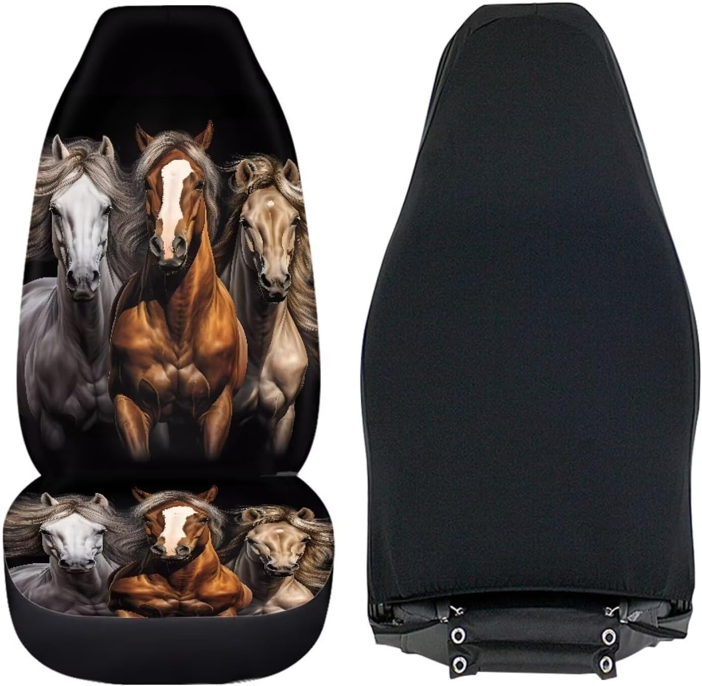 Auto Newer Breathable Car 2 Seat Cover Handsome Horse Fit Most Cars, Trucks, and SUV