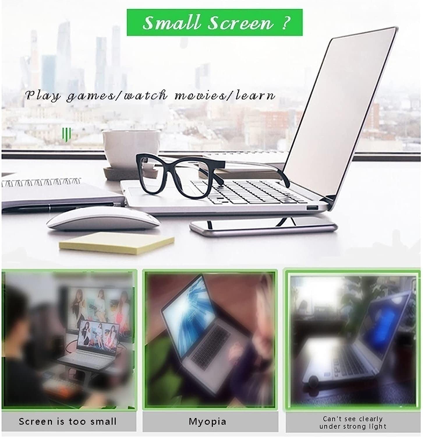 Proiettore amplificatore for schermo di computer 3D HD for videogiochi, film e video ingranditori,Ingranditori per schermo