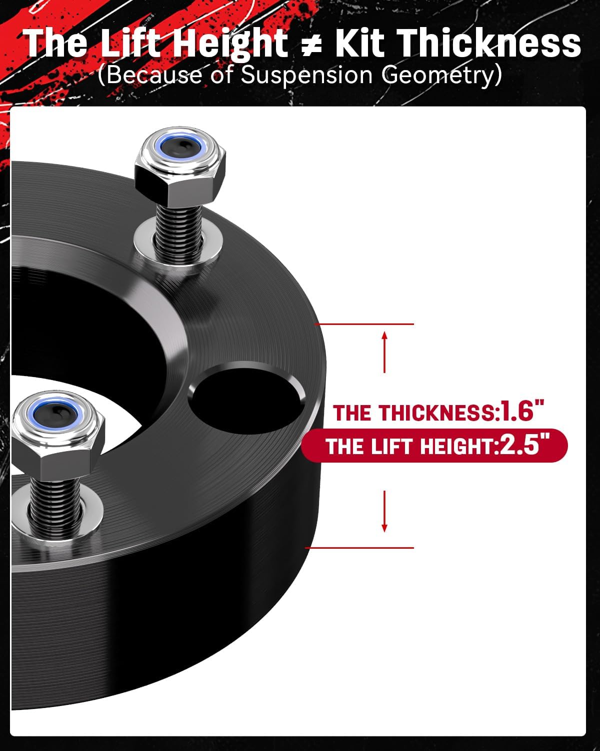 Richeer 2.5 inch Leveling Lift Kit Compatible with 2004-2026 F150, Leveling Lift Kit for 2004-2026 F150 2WD 4WD, 2003-2018 Expedition Forged Front Strut Spacers Raise the Front of your F150 by 2.5"
