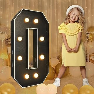 imprsv 3FT Black Marquee Light Up Numbers for 30th 40th 50th Birthday Decorations, Black Party Decorations, Anniversary Party Decor, Mosaic Number for Balloons Number 0, Pre-Cut Foam Board Kit