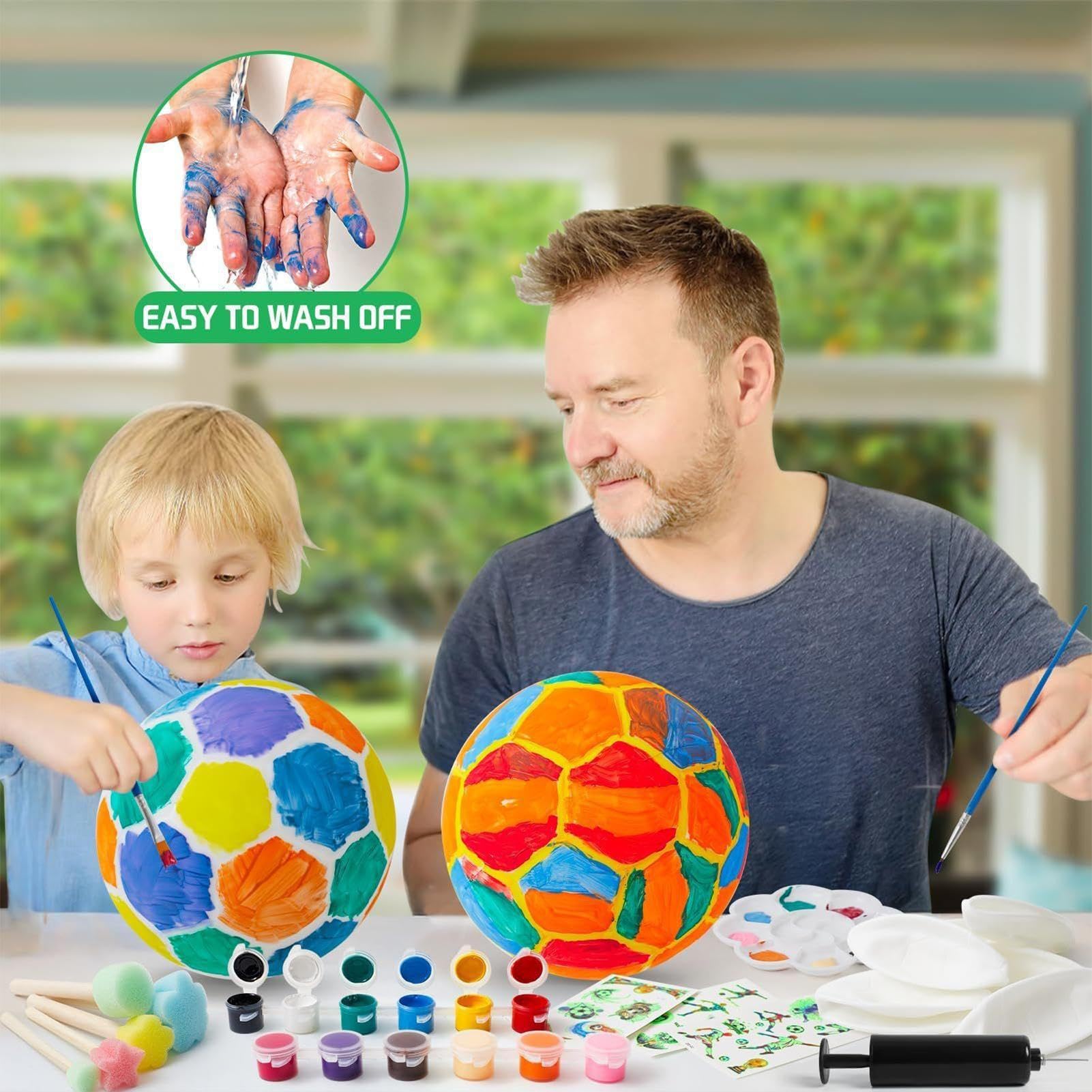 Genérico Kit de Pintura de Fútbol,Set De Pintura Creativa De Fútbol Con Docena De Colores - Materiales Artísticos con Stickers Luminosos para Habitación Infantil Salón Aula Fiestas Navideñas
