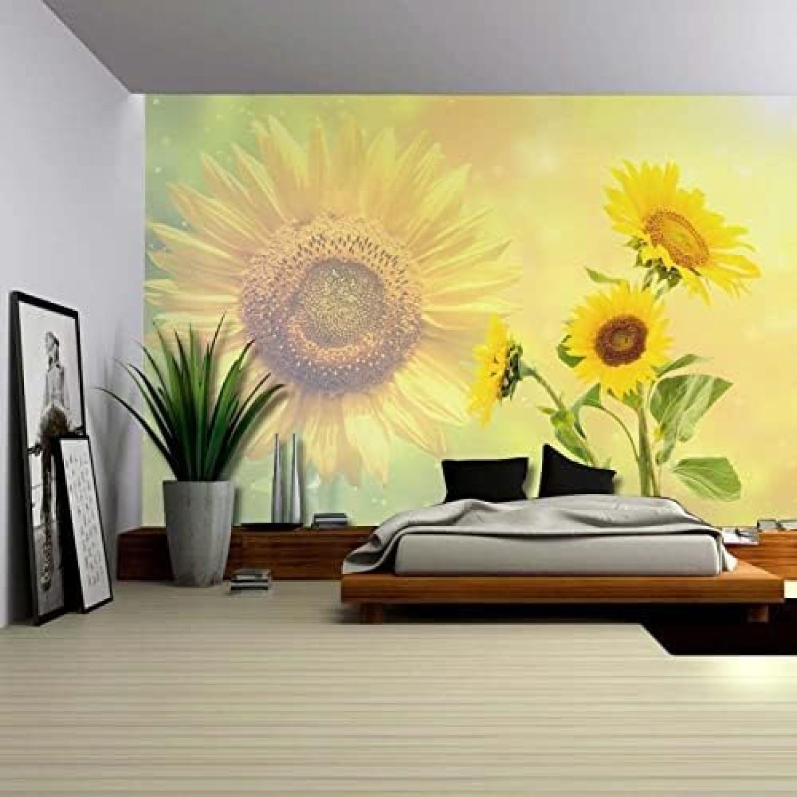 Papier peint 3D tournesol jaune XLMING fresque intissée haut de gamme pour salle à manger