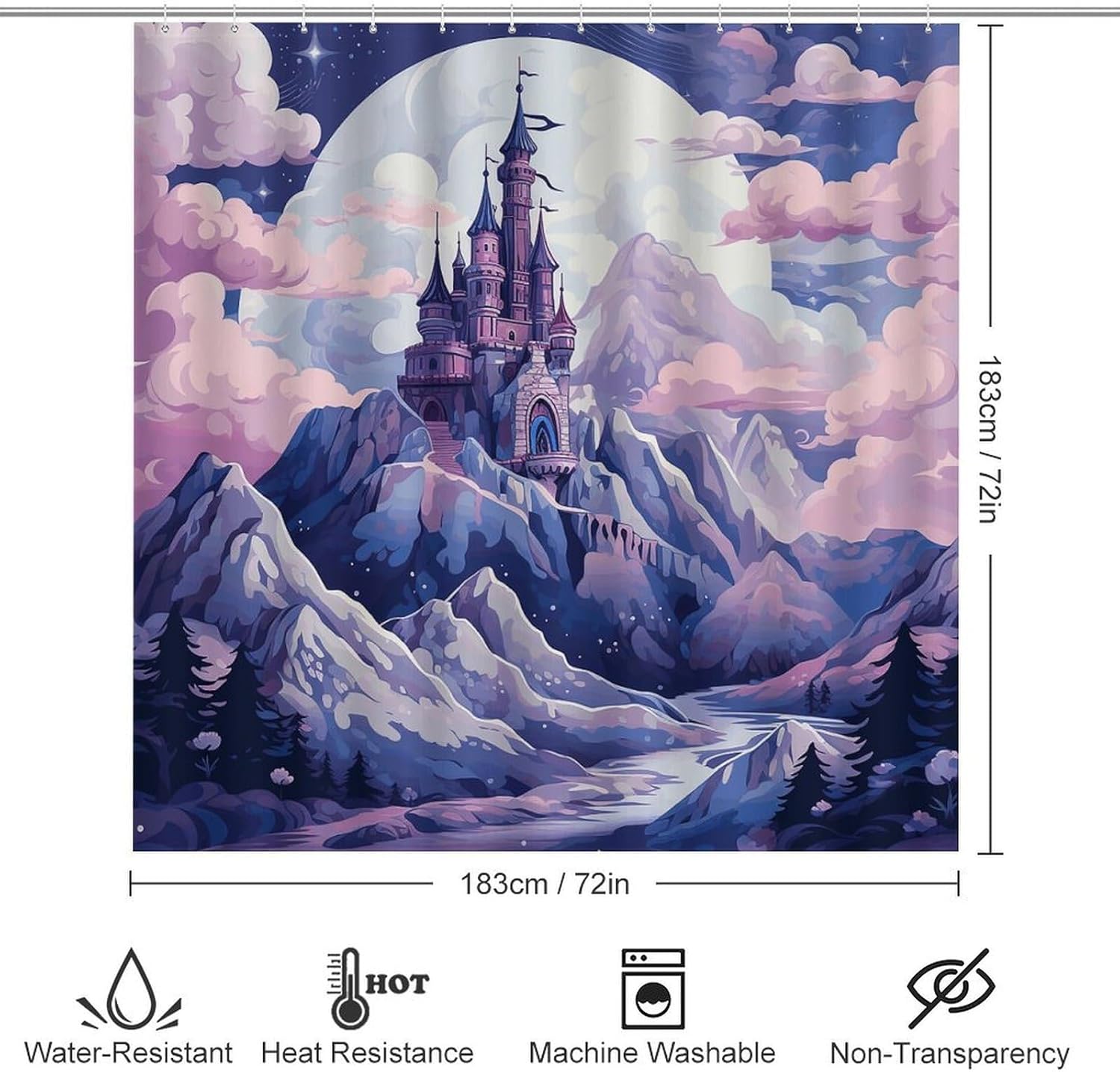 Four Piece Bathroom Set with Toilet Lid Cover and Non-Slip Rugs Minimalist Shower Curtain for Bathroom Set