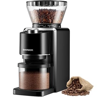 SHARDOR Conical Burr Coffee Grinder, Electric Coffee Bean Grinder with 35 Grind Settings, Adjustable for 2–12 Cups, Anti-Static Design, Black - Amazon product rated Grade B