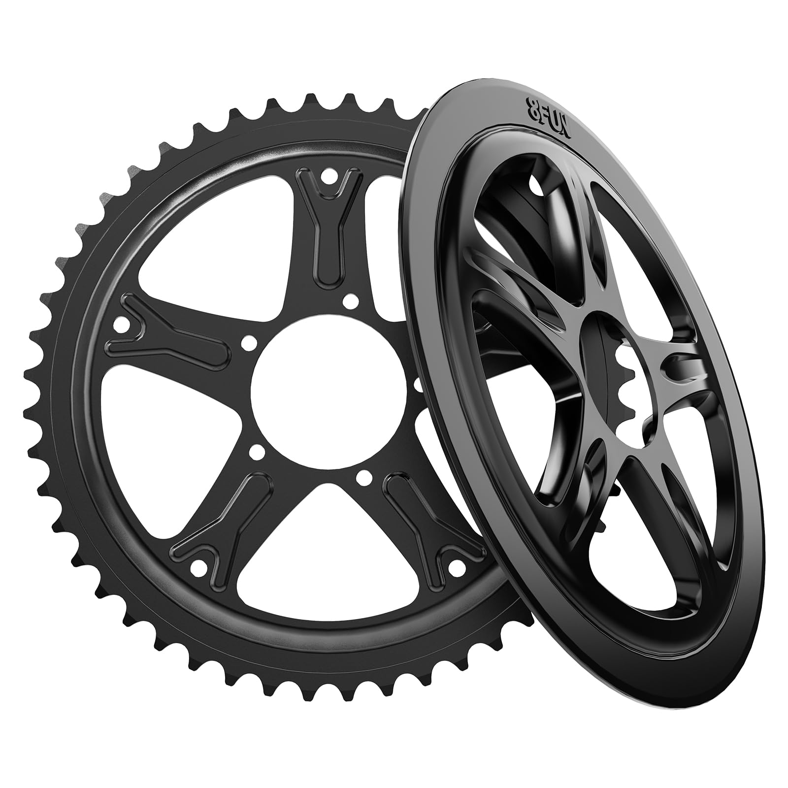 BAFANG Chainring for Mid Drive Kit - 44T Sprocket with Chain Guard for BBS02B BBS01B Mid Motor, Chain Ring for Electric Bike Conversion Kit BBS02 BBS01-6.5mm Offset