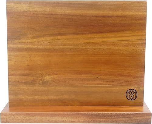 Omni Felix Bloque magnético para cuchillos, limpio y eficiente, hermoso soporte de exhibición de cuchillos de madera de acacia natural, fuerte