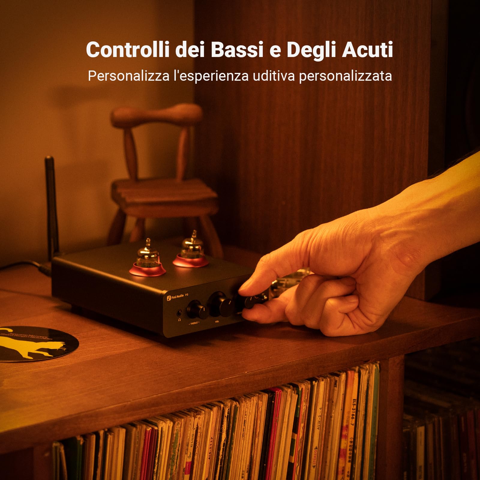 Fosi Audio P3 Hi-Fi Tubi Preamplificatore, Amplificatore a Valvole & per Cuffie, Bluetooth 5.1 aptX-LL & aptX-HD, RCA & AUX