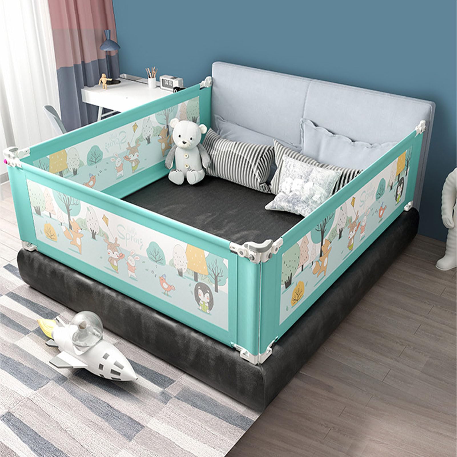 Barandillas de Cama para niños pequeños, Extra Altas con 24 Niveles de Ajuste de Altura, Modelo Mejorado de barandillas de Seguridad para Cama Infantil, Especialmente diseñadas par