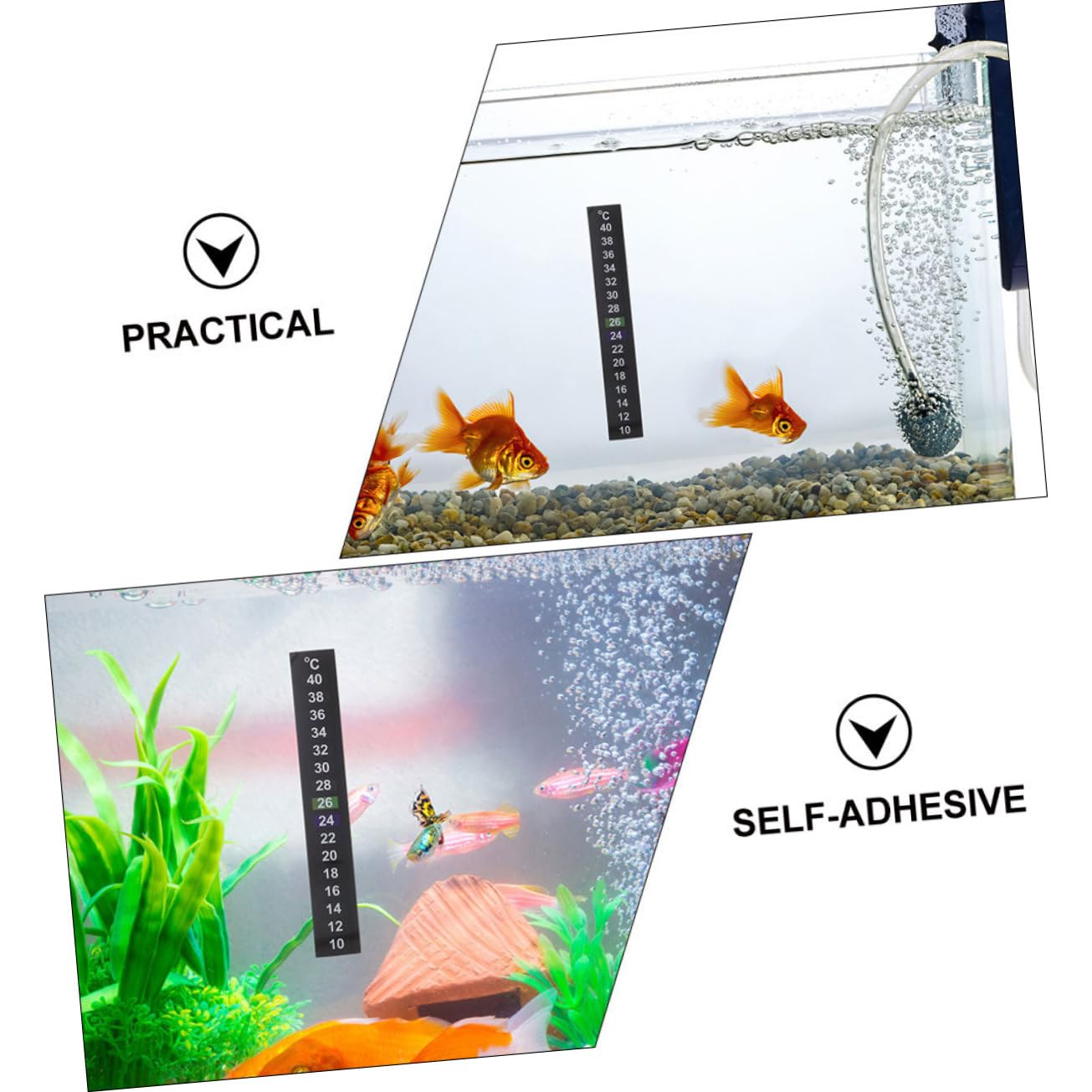 12 Piezas Pegatinas De Temperatura para Acuario 10℃ 40℃/50℉ 104℉ Fácil De Aplicar