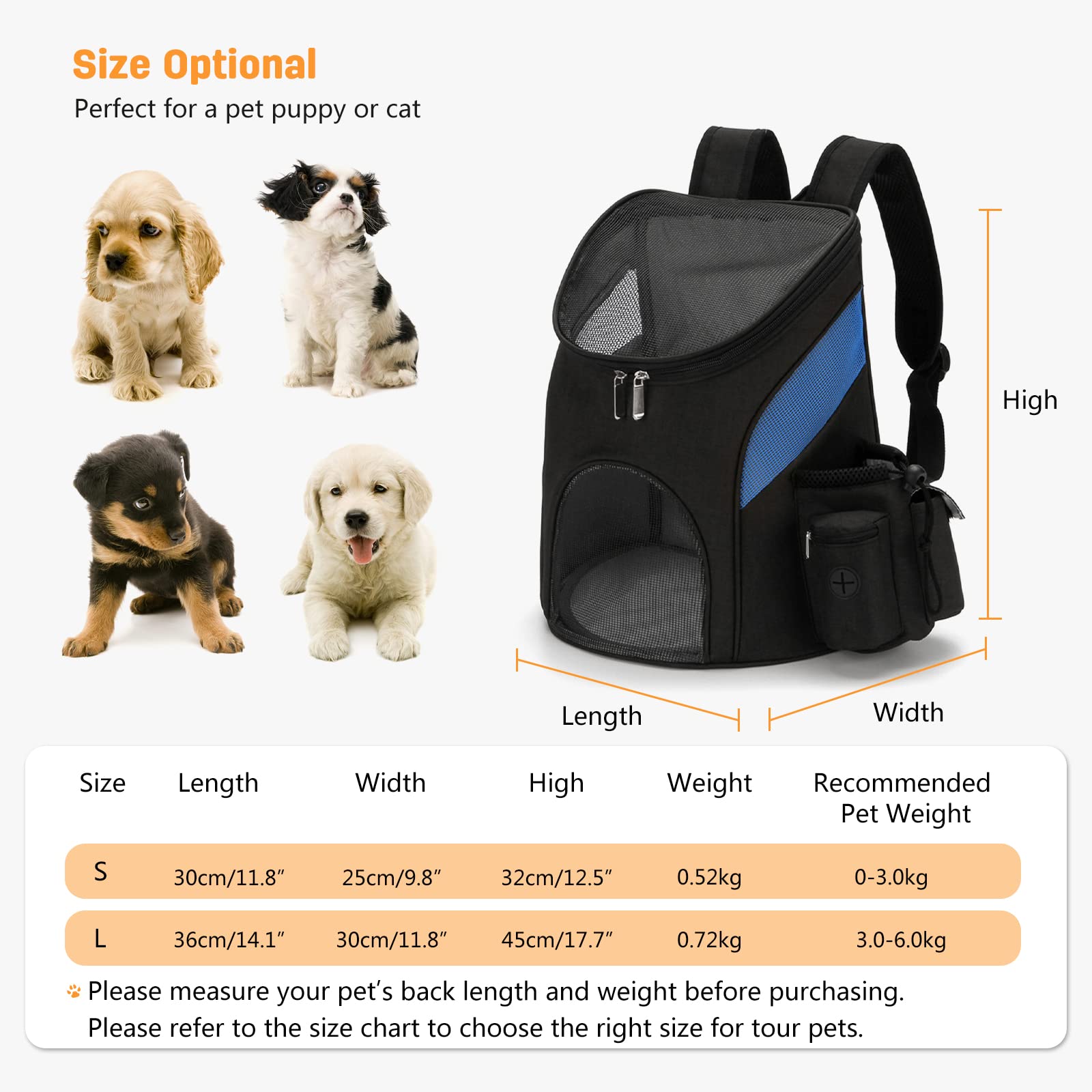 PETCUTE Hond Kat Draagtas Rugzak honden reistas rugzak voor Puppy kat PETCUTE Hond Kat Draagtas Rugzak honden reistas rugzak voor Puppy kat