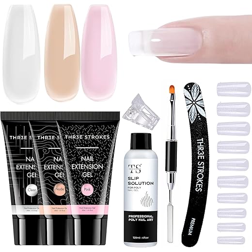 Poly Extension Gel Nail Kit - Clear Nude Pink