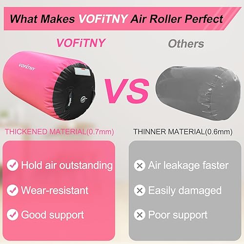 Miniatura 38 de VOFiTNY Gimnasia Equipo de Tumbling Air Barrel Inflable Octágono Vaso Roller Back Bend Trainer Chearleeding Mat Sin Bomba Menta nopump