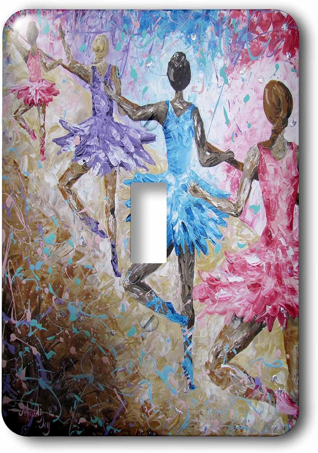3dRose A modern impressionist painting of a 4 girls in ballet class. single toggle switch