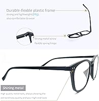 Vista 5 de Reading Glasses Women Men Stylish Readers 1.0 Lightweight Reading Cheaters Glasses with Spring Hinges 3 Pack Black/Tortoiseshell/Clear