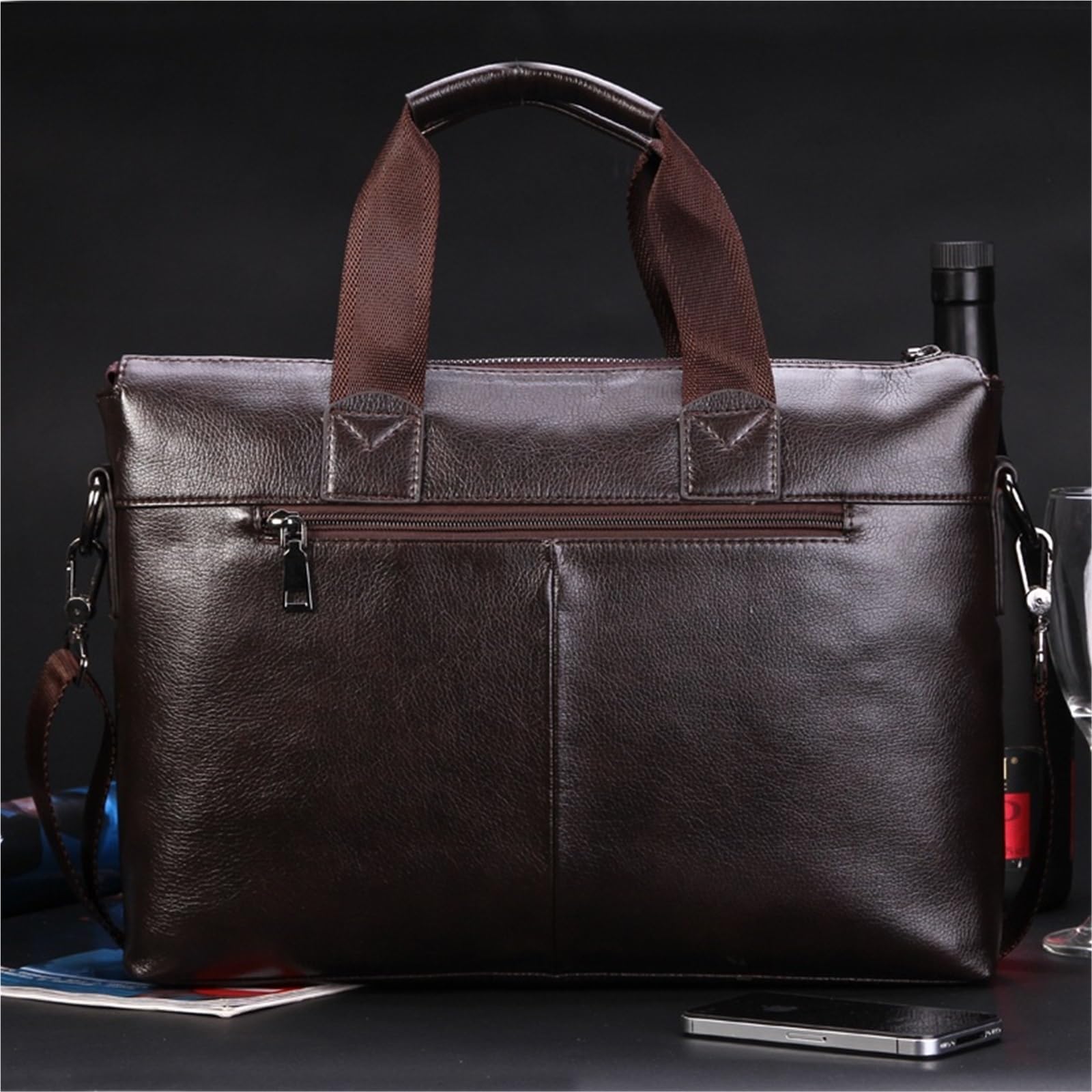 Valigetta Porta Documenti Borsa portadocumenti da uomo in pelle di design, grande capacità, organizer for documenti A4, viaggio d'affari In Viaggio D'Affari